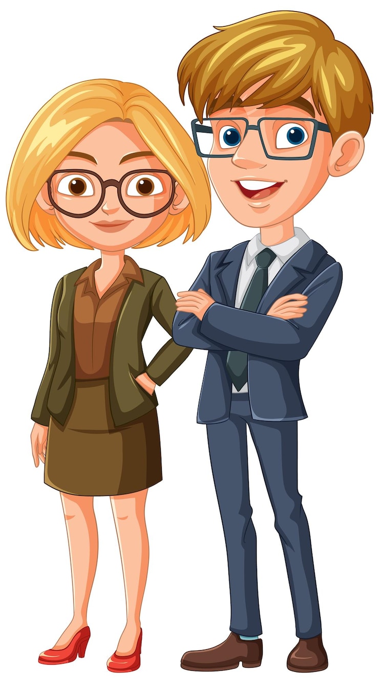 Vector gratuito ilustración de un hombre y una mujer profesionales