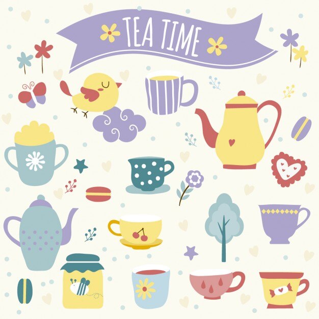 Ilustración La hora del té