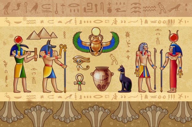 Ilustración horizontal de Egipto