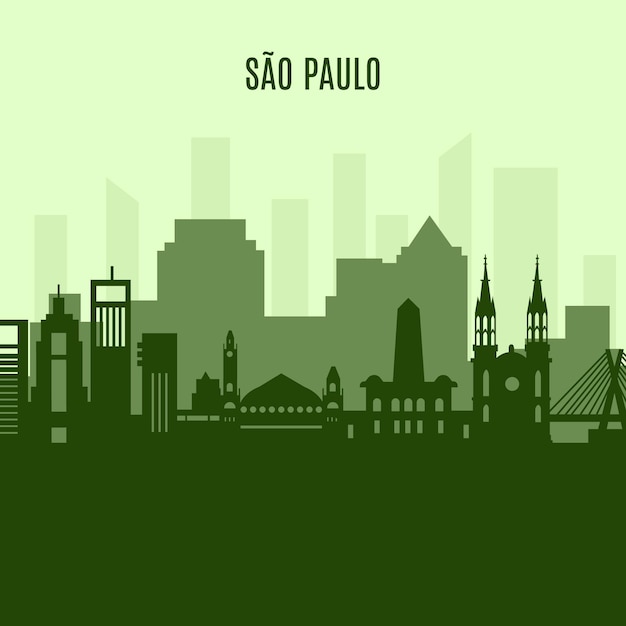 Ilustración del horizonte de são paulo