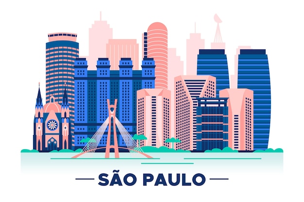 Vector gratuito ilustración del horizonte de são paulo