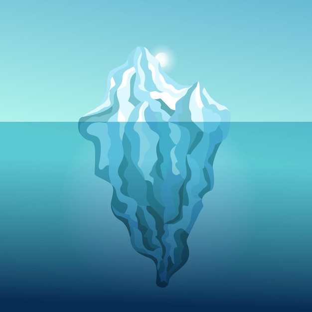 Ilustración de iceberg de diseño plano