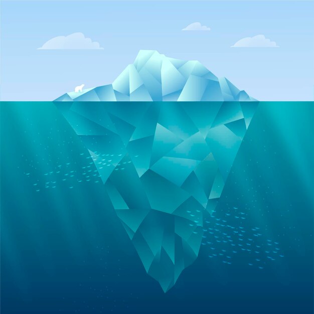 Ilustración de iceberg de diseño plano