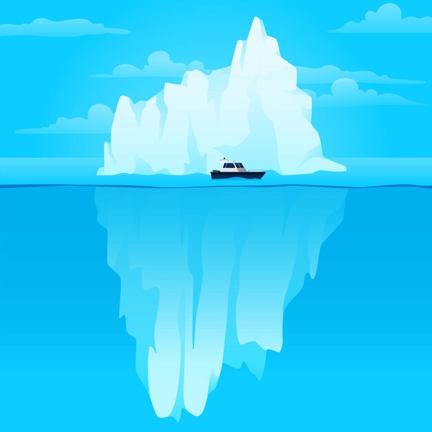 Ilustración de iceberg en el océano