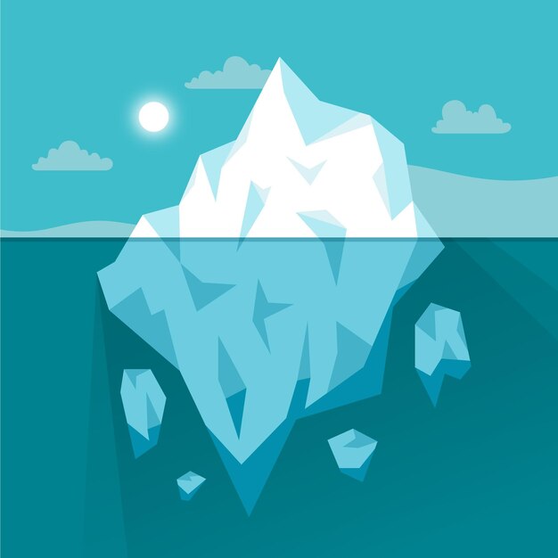 Ilustración de iceberg en el océano