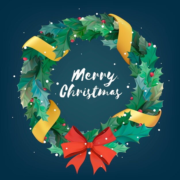 Ilustración del icono de la corona de Navidad