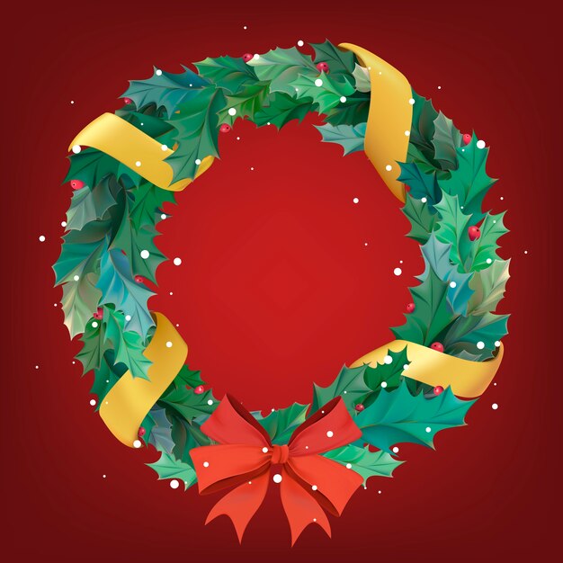 Ilustración del icono de la corona de Navidad