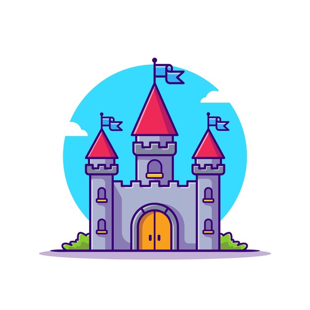 Ilustración de icono de dibujos animados de Castle Palace.