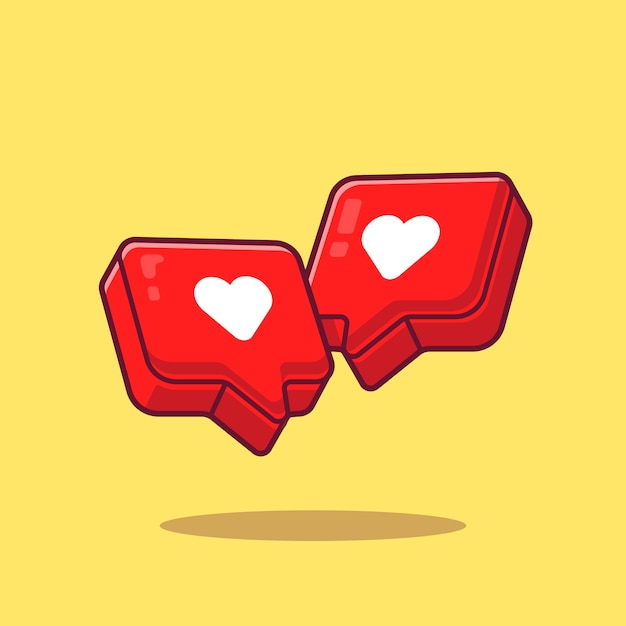 Vector gratuito ilustración de icono de dibujos animados de corazón de amor. concepto de icono de objeto de símbolo aislado. estilo de dibujos animados plana