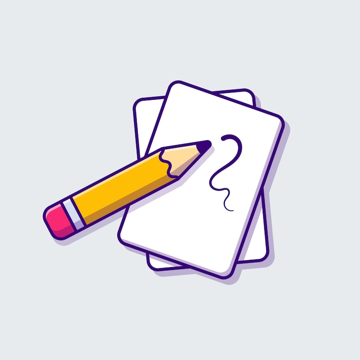 Vector gratuito ilustración de icono de dibujos animados de lápiz y papel. concepto de icono de objeto de educación aislado. estilo de dibujos animados plana