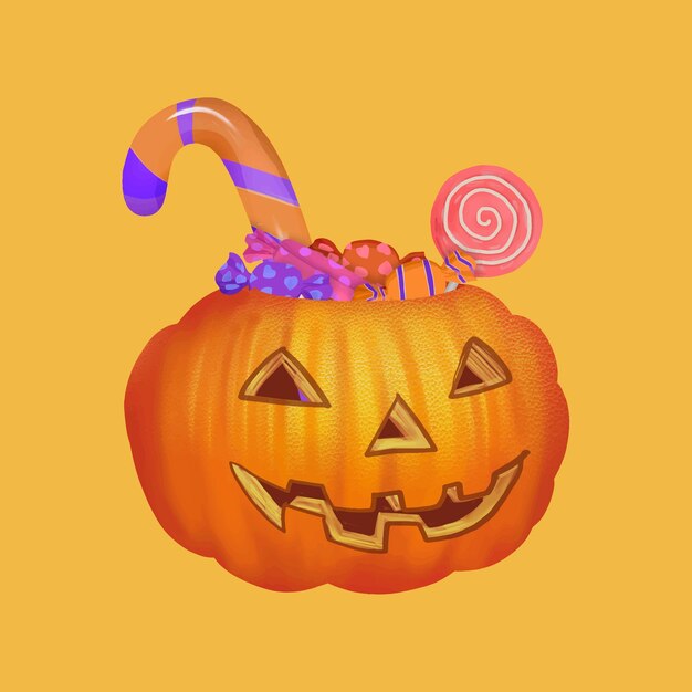 Ilustración de un icono de truco o trato para Halloween