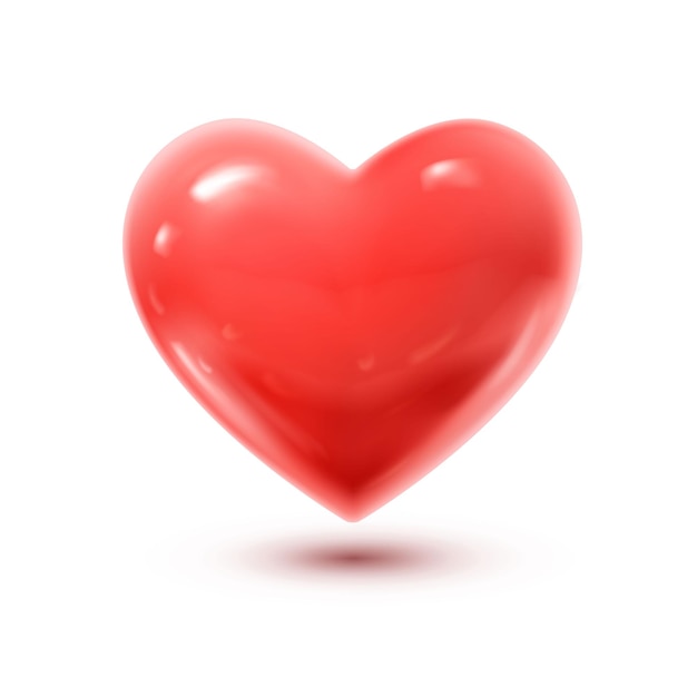 Ilustración de icono de vector Corazón rojo aislado sobre fondo blanco
