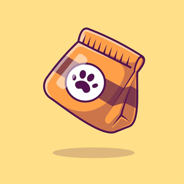 Vector gratuito ilustración de icono de vector de dibujos animados de bocadillo de comida para perros concepto de icono de comida de animales aislado vector premium