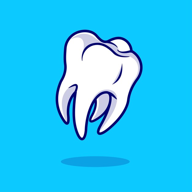 Ilustración de icono de vector de dibujos animados de diente flotante Concepto de icono de salud de objeto aislado Premium