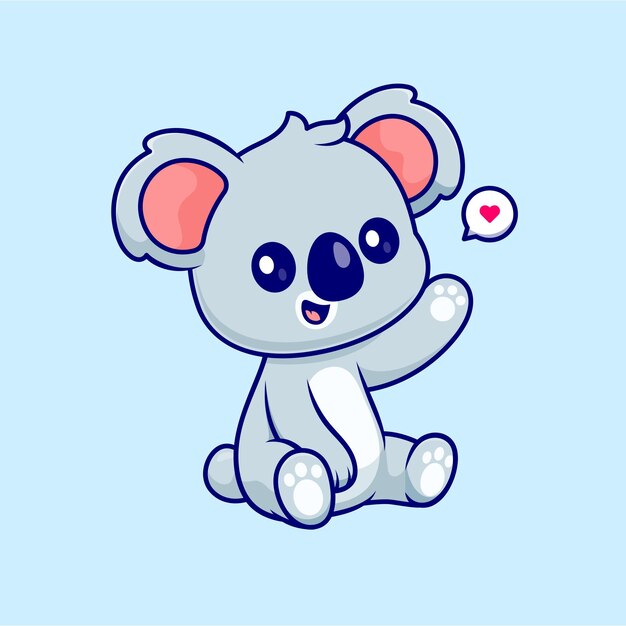 Ilustración de icono de vector de dibujos animados lindo Koala sentado. Concepto de icono de naturaleza animal plano aislado
