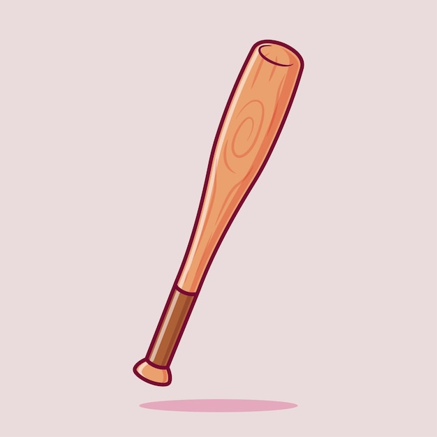 Ilustración De Icono De Vector De Dibujos Animados De Palo De Béisbol Concepto De Icono De Objeto Deportivo Vector Plano Aislado