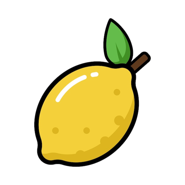 Ilustración de icono de vector. Limón colorido. Aislado sobre fondo blanco.