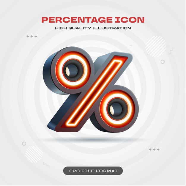 Ilustración del icono del vector de porcentaje