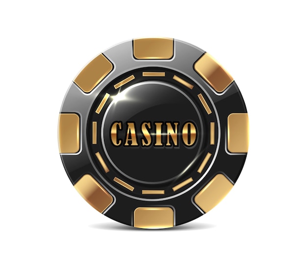 Ilustración de icono de vector realisitc Banner de fichas de póquer de casino en línea