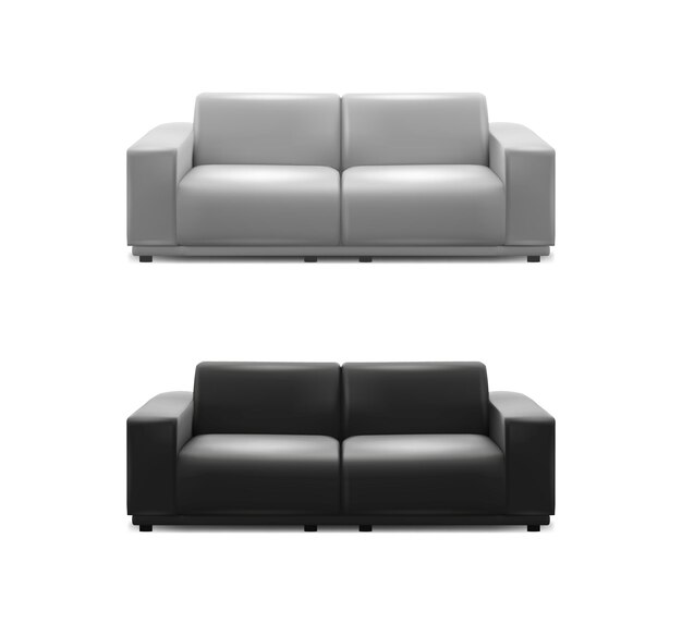 ilustración de icono de vector realista sillón blanco y negro