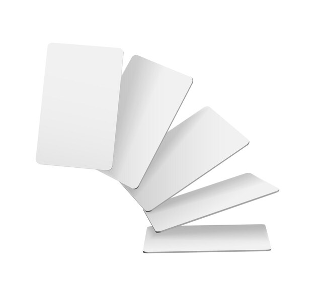 ilustración de icono de vector realista Volando naipes en blanco Aislado sobre fondo blanco