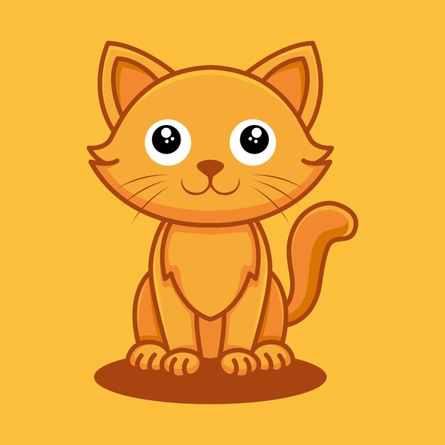 Ilustración del icono vectorial de gato de dibujos animados