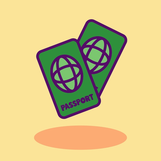 Vector gratuito ilustración de icono de viaje de pasaporte