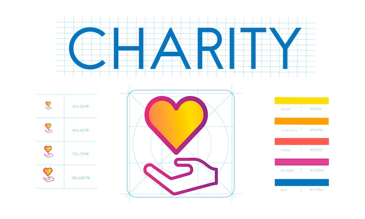 Vector gratuito ilustración de iconos de ayuda de donación