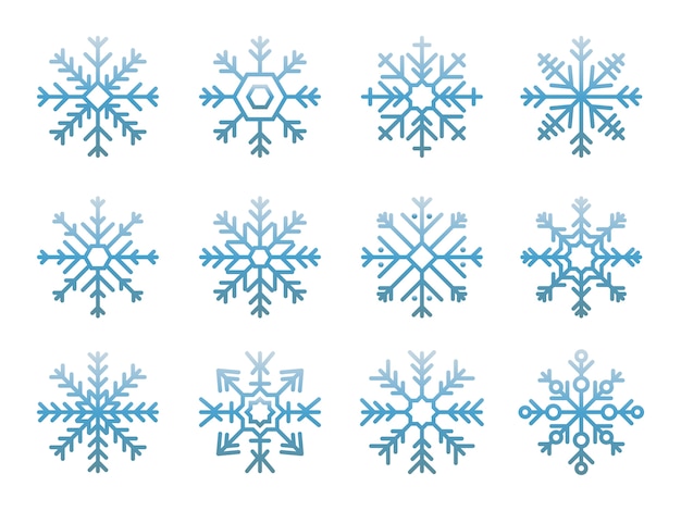 Ilustración de iconos lindos copo de nieve