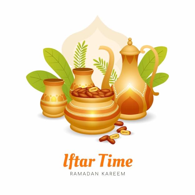 Ilustración de iftar degradado
