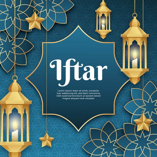 Ilustración de iftar degradado