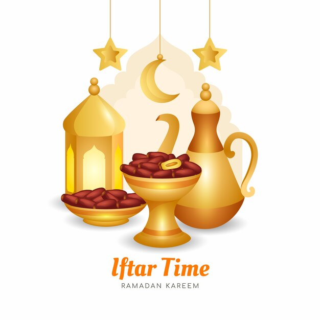 Ilustración del iftar en gradiente