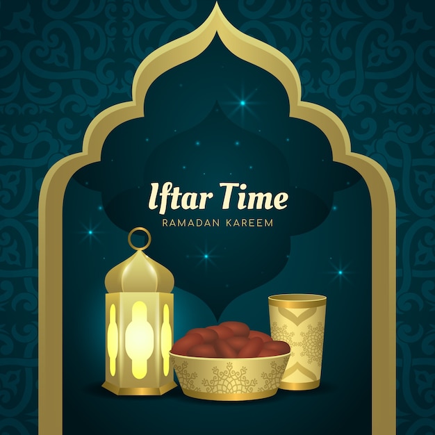 Ilustración del iftar en gradiente