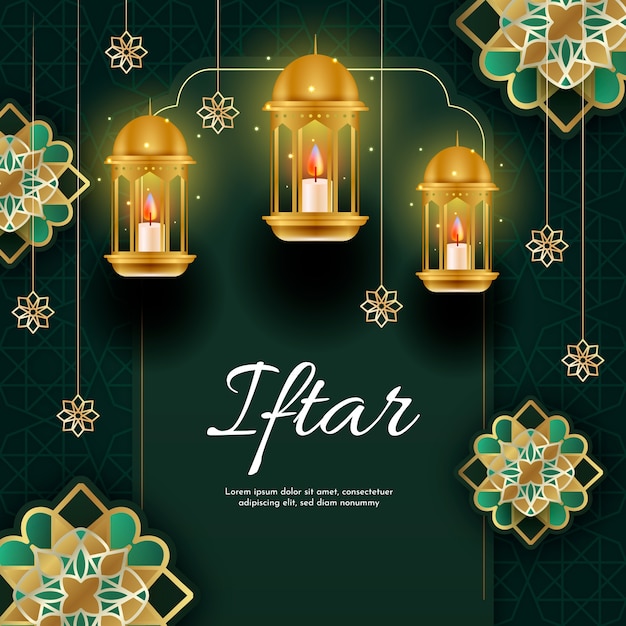 Ilustración del iftar en gradiente