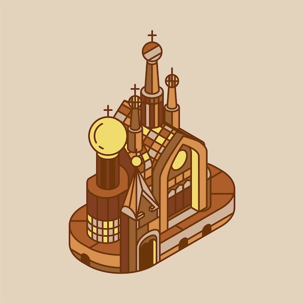 Vector gratuito ilustración de la iglesia del salvador sobre blood russia