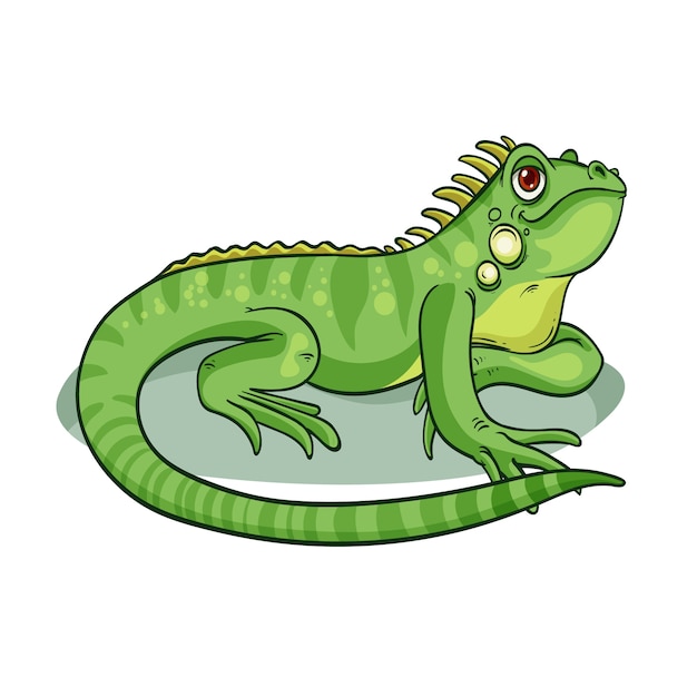 Ilustración de iguana de dibujos animados dibujados a mano