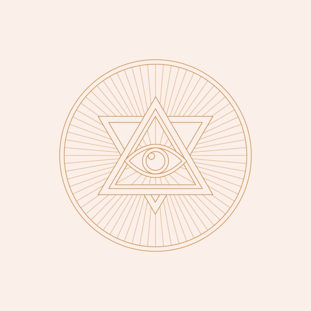 Ilustración de illuminati dibujada a mano
