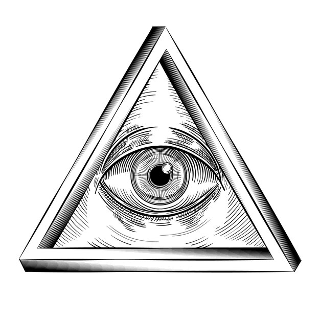Ilustración de illuminati dibujada a mano