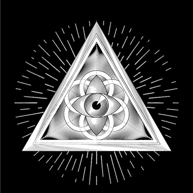 Ilustración de illuminati dibujada a mano