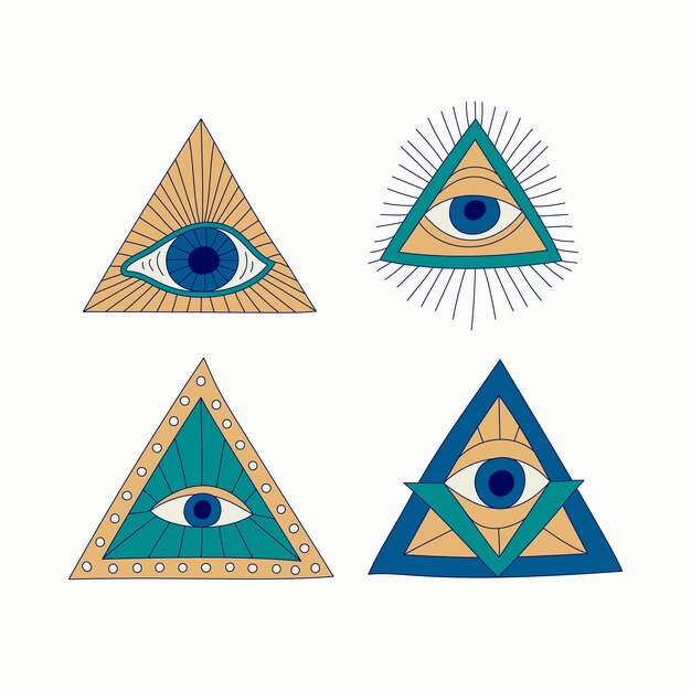 Ilustración de illuminati dibujada a mano