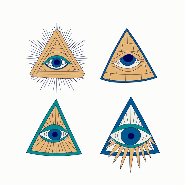 Ilustración de illuminati dibujada a mano