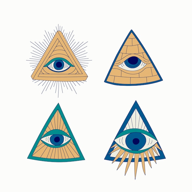 Ilustración de illuminati dibujada a mano