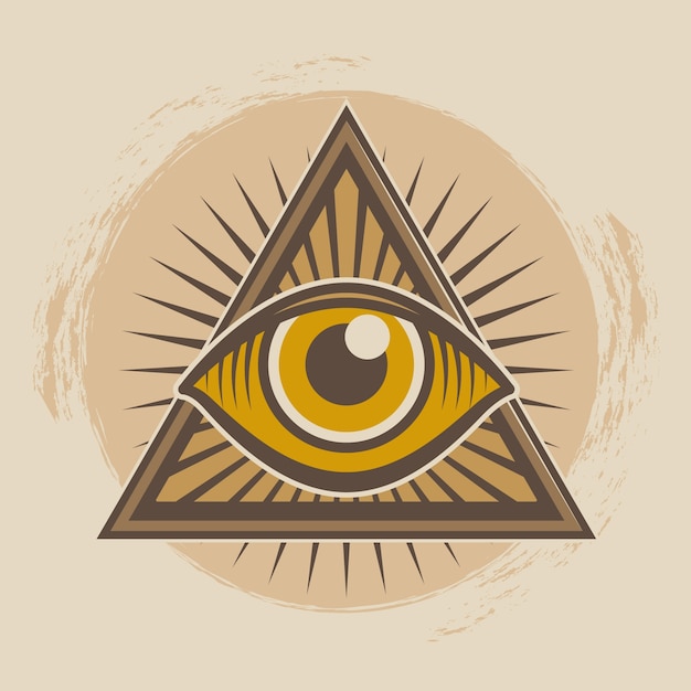 Ilustración de illuminati dibujada a mano