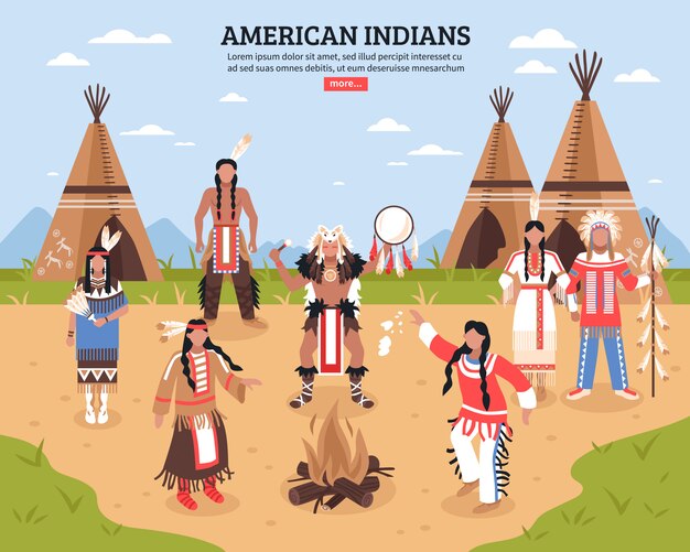 Ilustración de los indios americanos