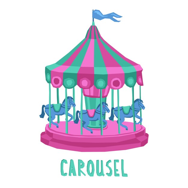 Ilustración infantil carrusel
