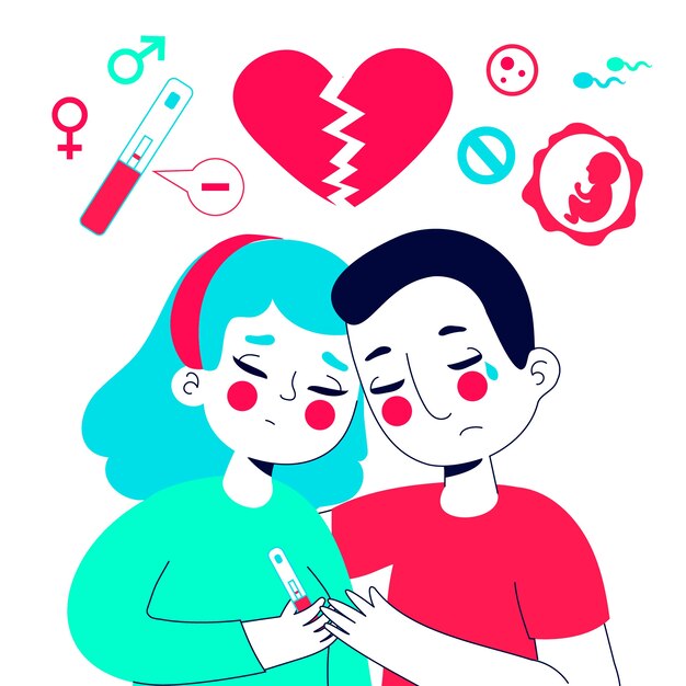 Ilustración de infertilidad de diseño plano dibujado a mano