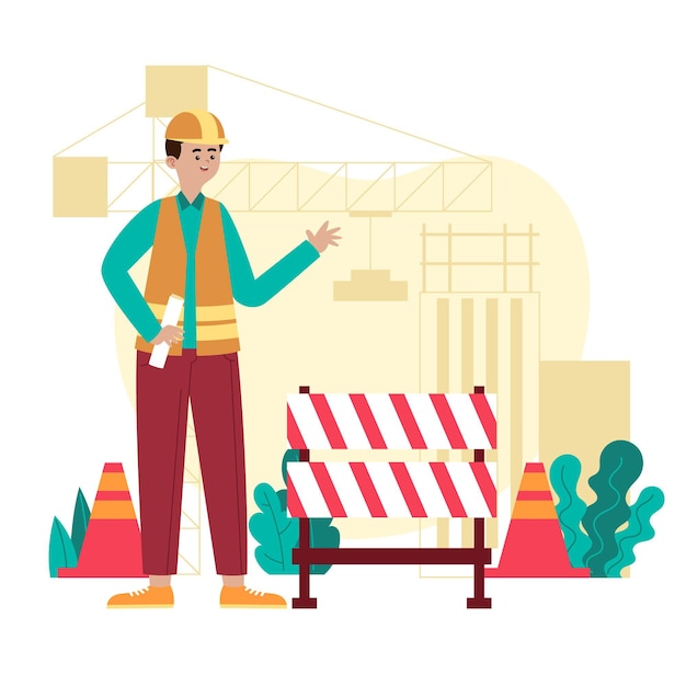 Ilustración de ingeniería y construcción