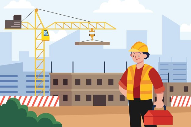 Ilustración de ingeniería y construcción