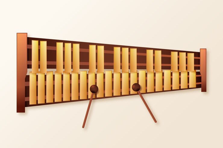 Vector gratuito ilustración de instrumento de marimba degradado