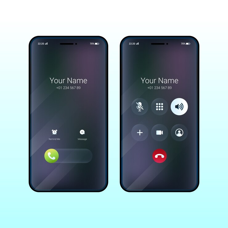 Vector gratuito ilustración de interfaz de pantalla de llamada telefónica